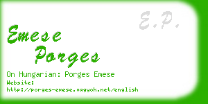 emese porges business card